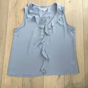 Tahari ASL Women's Baby Blue Sleeveless Blouse Size XL